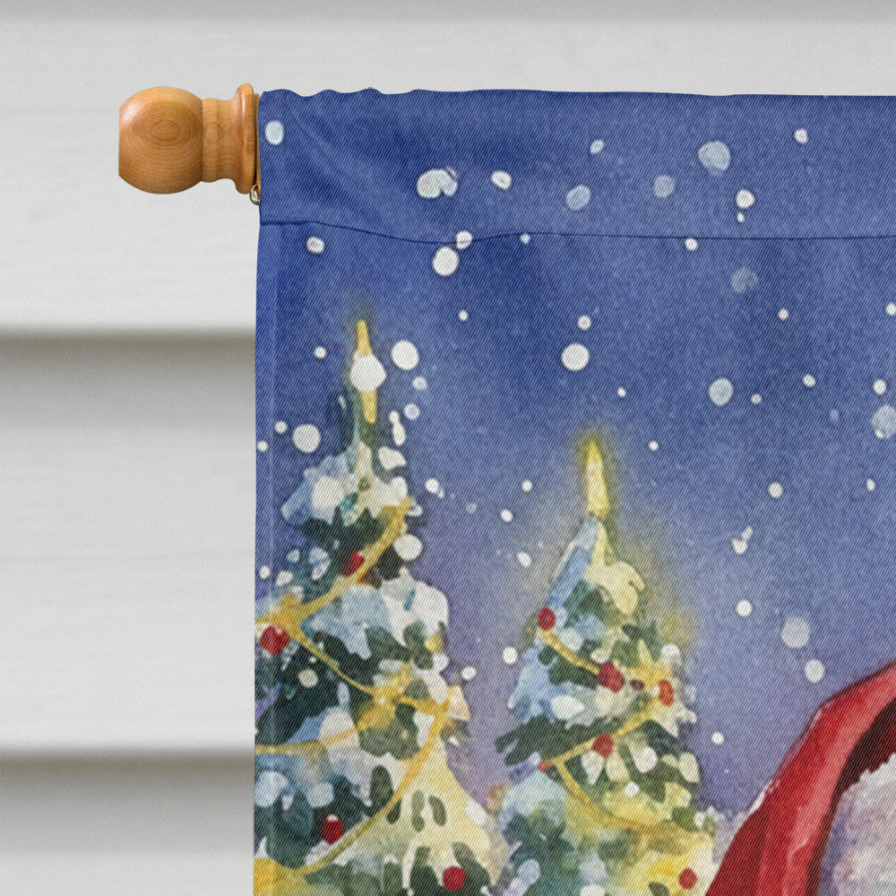 Norfolk Terrier with Santa Claus House Flag 28x40 Porch Sleeve Pole Decorative Outside Yard Banner Artwork Wall Hanging, Polyester