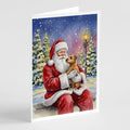 Norfolk Terrier with Santa Claus Greeting Cards Pack of 8 Blank Cards with Envelopes Whimsical A7 Size 5x7