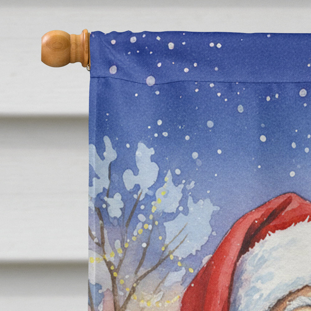 Pug with Santa Claus House Flag 28x40 Porch Sleeve Pole Decorative Outside Yard Banner Artwork Wall Hanging, Polyester