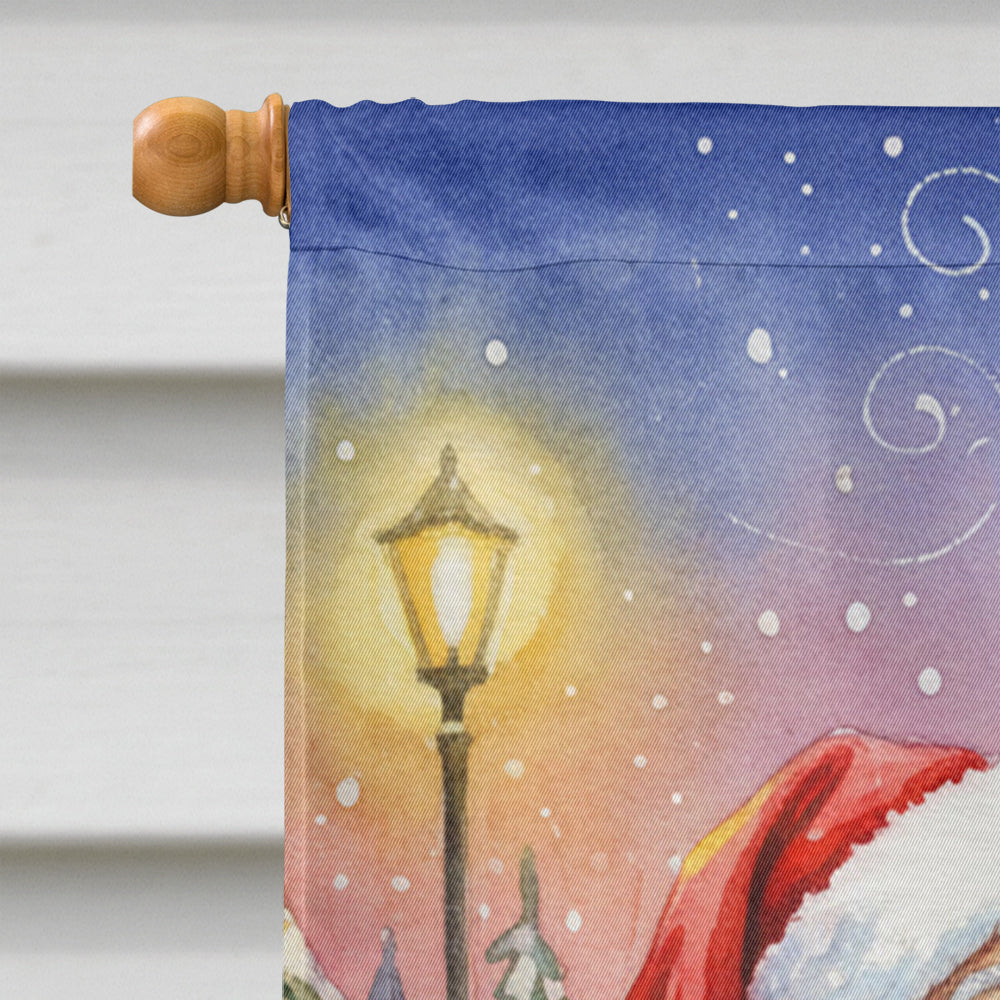 Saint Bernard with Santa Claus House Flag 28x40 Porch Sleeve Pole Decorative Outside Yard Banner Artwork Wall Hanging, Polyester