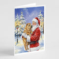 Shar Pei with Santa Claus Greeting Cards Pack of 8 Blank Cards with Envelopes Whimsical A7 Size 5x7