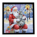 Weimaraner with Santa Claus Framed Metal Print Bathroom, Kitchen, Office, Home Decor Wall Art Ready to Hang, Square, 8X8
