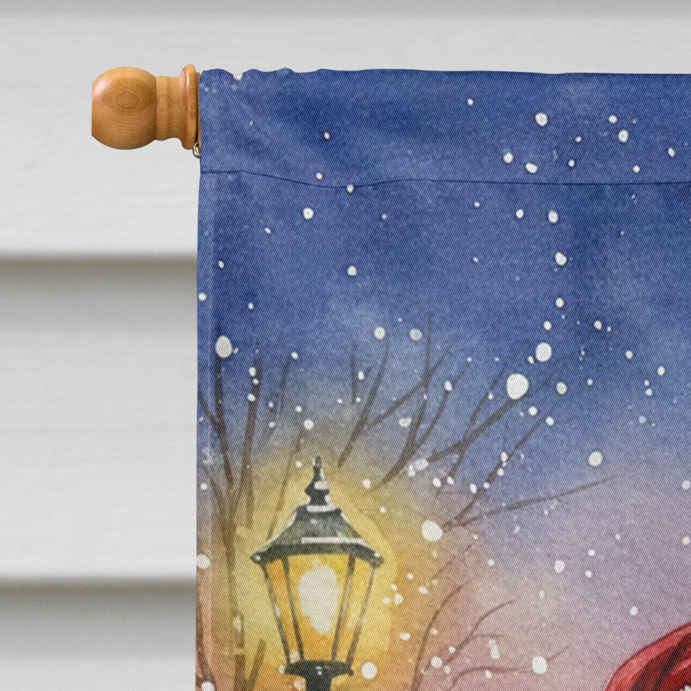 Welsh Springer Spaniel with Santa Claus House Flag 28x40 Porch Sleeve Pole Decorative Outside Yard Banner Artwork Wall Hanging, Polyester