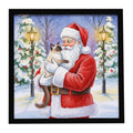 Balinese Cat with Santa Claus Framed Metal Print Bathroom, Kitchen, Office, Home Decor Wall Art Ready to Hang, Square, 8X8