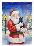 Bombay Cat with Santa Claus House Flag 28x40 Porch Sleeve Pole Decorative Outside Yard Banner Artwork Wall Hanging, Polyester