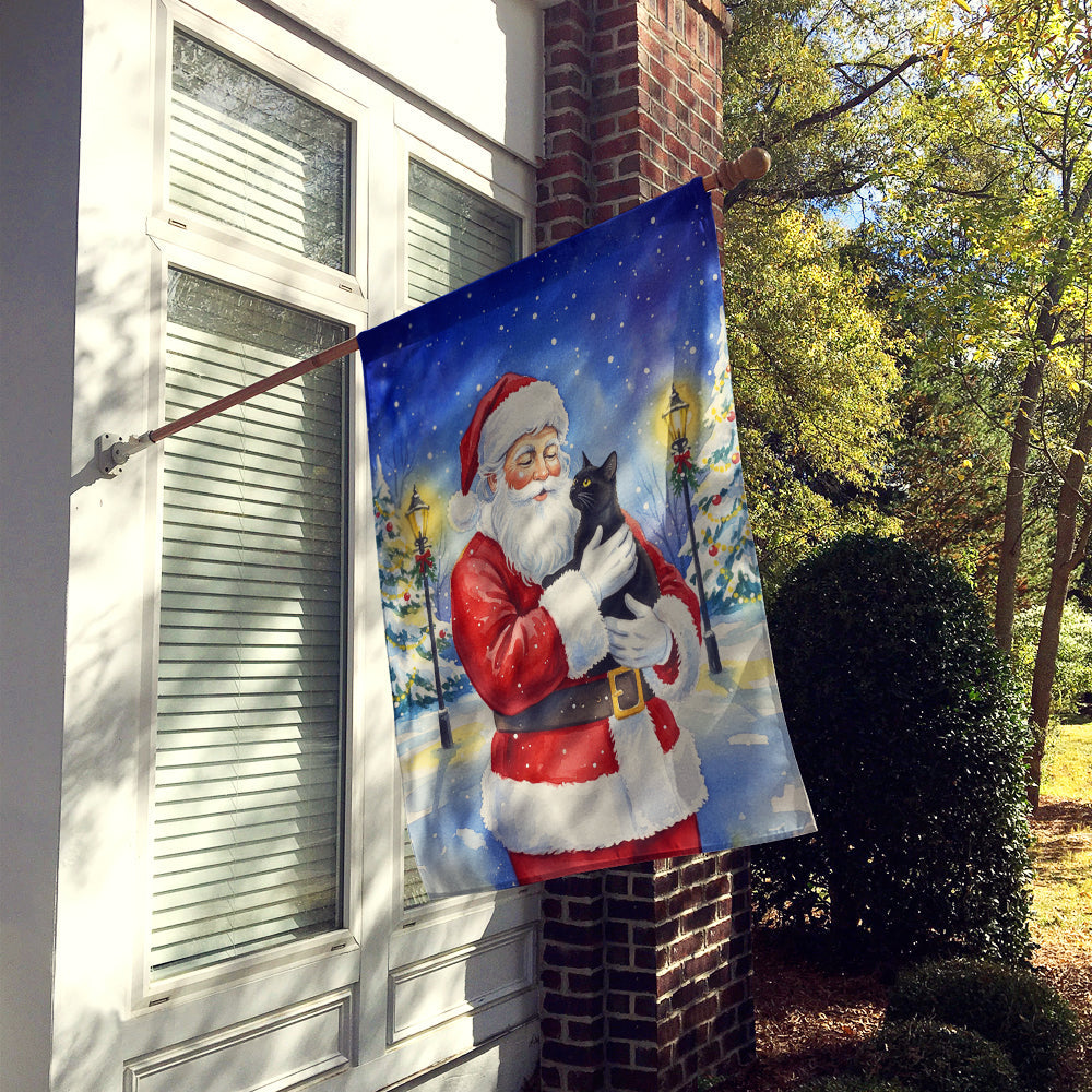 Bombay Cat with Santa Claus House Flag 28x40 Porch Sleeve Pole Decorative Outside Yard Banner Artwork Wall Hanging, Polyester