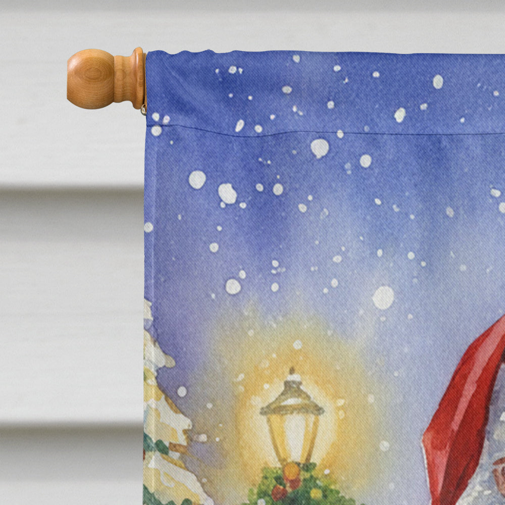 Burmese Cat with Santa Claus House Flag 28x40 Porch Sleeve Pole Decorative Outside Yard Banner Artwork Wall Hanging, Polyester