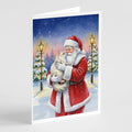 Burmilla Cat with Santa Claus Greeting Cards Pack of 8 Blank Cards with Envelopes Whimsical A7 Size 5x7