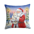 Burmilla Cat with Santa Claus Decorative Throw Pillow 14x14 Indoor Outdoor Accent Cushion, Fabric Cover with Insert for Sofa, Bed, Porch & Living Room