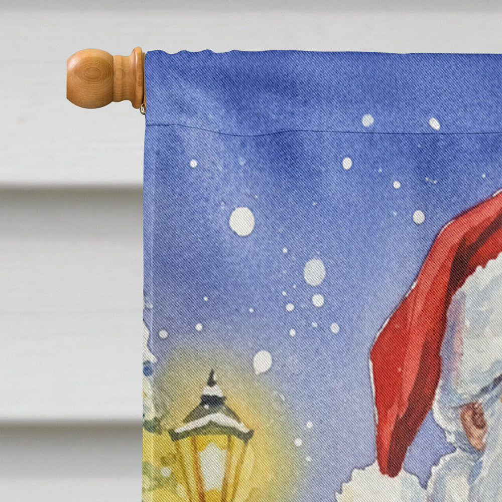 Chausie Cat with Santa Claus House Flag 28x40 Porch Sleeve Pole Decorative Outside Yard Banner Artwork Wall Hanging, Polyester