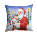 Chocolate Point Cat with Santa Claus Decorative Throw Pillow 18x18 Indoor Outdoor Accent Cushion, Fabric Cover with Insert for Sofa, Bed, Porch & Living Room