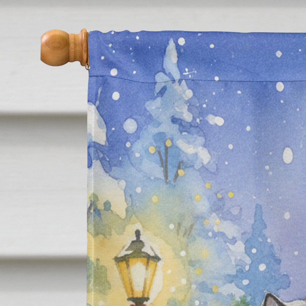 Himalayan Cat with Santa Claus House Flag 28x40 Porch Sleeve Pole Decorative Outside Yard Banner Artwork Wall Hanging, Polyester
