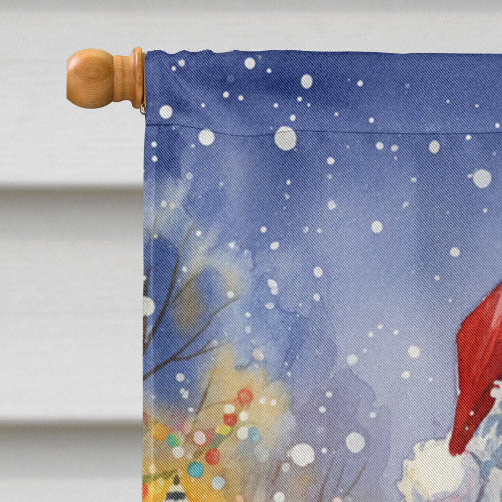 Malayan Cat with Santa Claus House Flag 28x40 Porch Sleeve Pole Decorative Outside Yard Banner Artwork Wall Hanging, Polyester