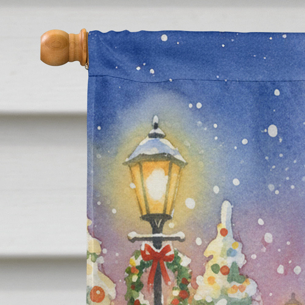 Mekong Bobtail Cat with Santa Claus House Flag 28x40 Porch Sleeve Pole Decorative Outside Yard Banner Artwork Wall Hanging, Polyester