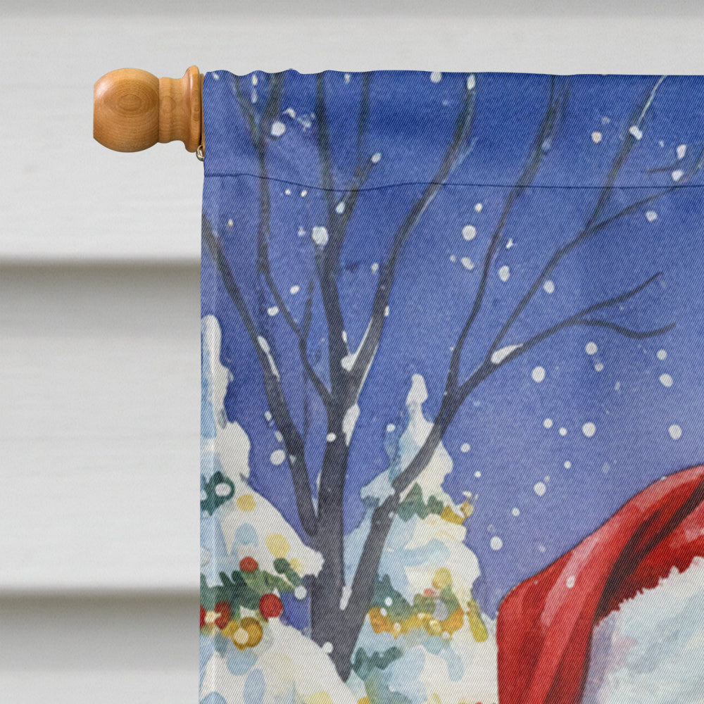 Norwegian Forest Cat Gray and White with Santa Claus House Flag 28x40 Porch Sleeve Pole Decorative Outside Yard Banner Artwork Wall Hanging, Polyester