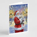 Ragdoll Blue Point Cat with Santa Claus Greeting Cards Pack of 8 Blank Cards with Envelopes Whimsical A7 Size 5x7