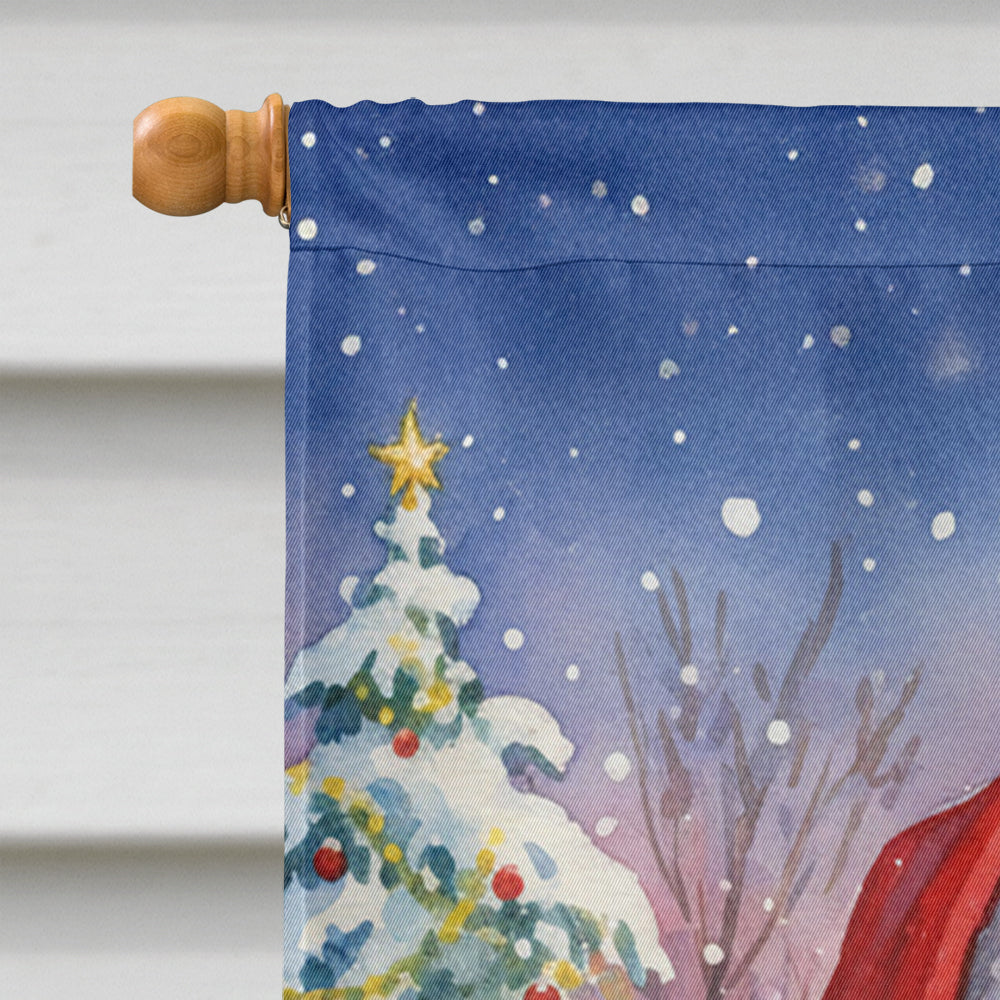 Amazon Parrot with Santa Claus House Flag 28x40 Porch Sleeve Pole Decorative Outside Yard Banner Artwork Wall Hanging, Polyester