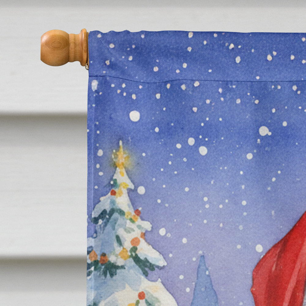 Blue Quaker with Santa Claus House Flag 28x40 Porch Sleeve Pole Decorative Outside Yard Banner Artwork Wall Hanging, Polyester