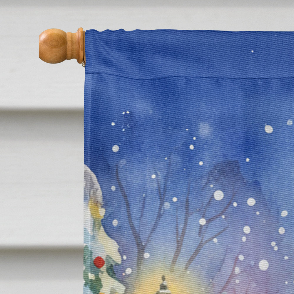 Bluebird with Santa Claus House Flag 28x40 Porch Sleeve Pole Decorative Outside Yard Banner Artwork Wall Hanging, Polyester