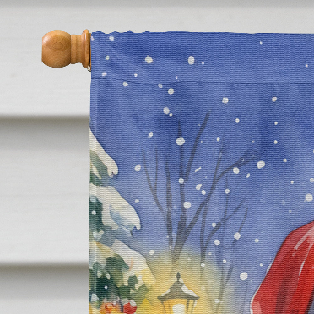 Budgerigar with Santa Claus House Flag 28x40 Porch Sleeve Pole Decorative Outside Yard Banner Artwork Wall Hanging, Polyester