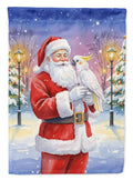 Cockatoo with Santa Claus House Flag 28x40 Porch Sleeve Pole Decorative Outside Yard Banner Artwork Wall Hanging, Polyester