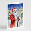 Dove with Santa Claus Greeting Cards Pack of 8 Blank Cards with Envelopes Whimsical A7 Size 5x7