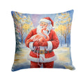 Flamingo with Santa Claus Decorative Throw Pillow 18x18 Indoor Outdoor Accent Cushion, Fabric Cover with Insert for Sofa, Bed, Porch & Living Room