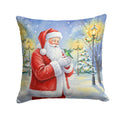 Hummingbird with Santa Claus Decorative Throw Pillow 14x14 Indoor Outdoor Accent Cushion, Fabric Cover with Insert for Sofa, Bed, Porch & Living Room