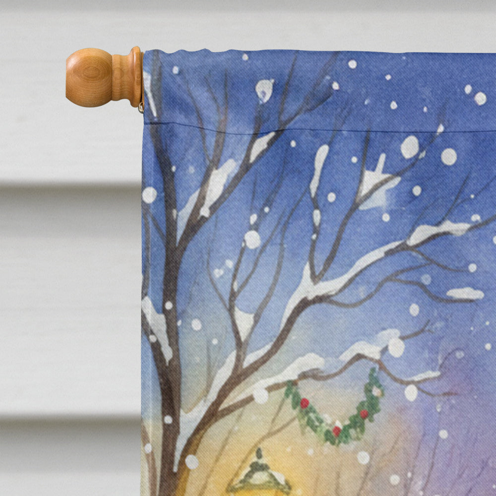 Mallard with Santa Claus House Flag 28x40 Porch Sleeve Pole Decorative Outside Yard Banner Artwork Wall Hanging, Polyester