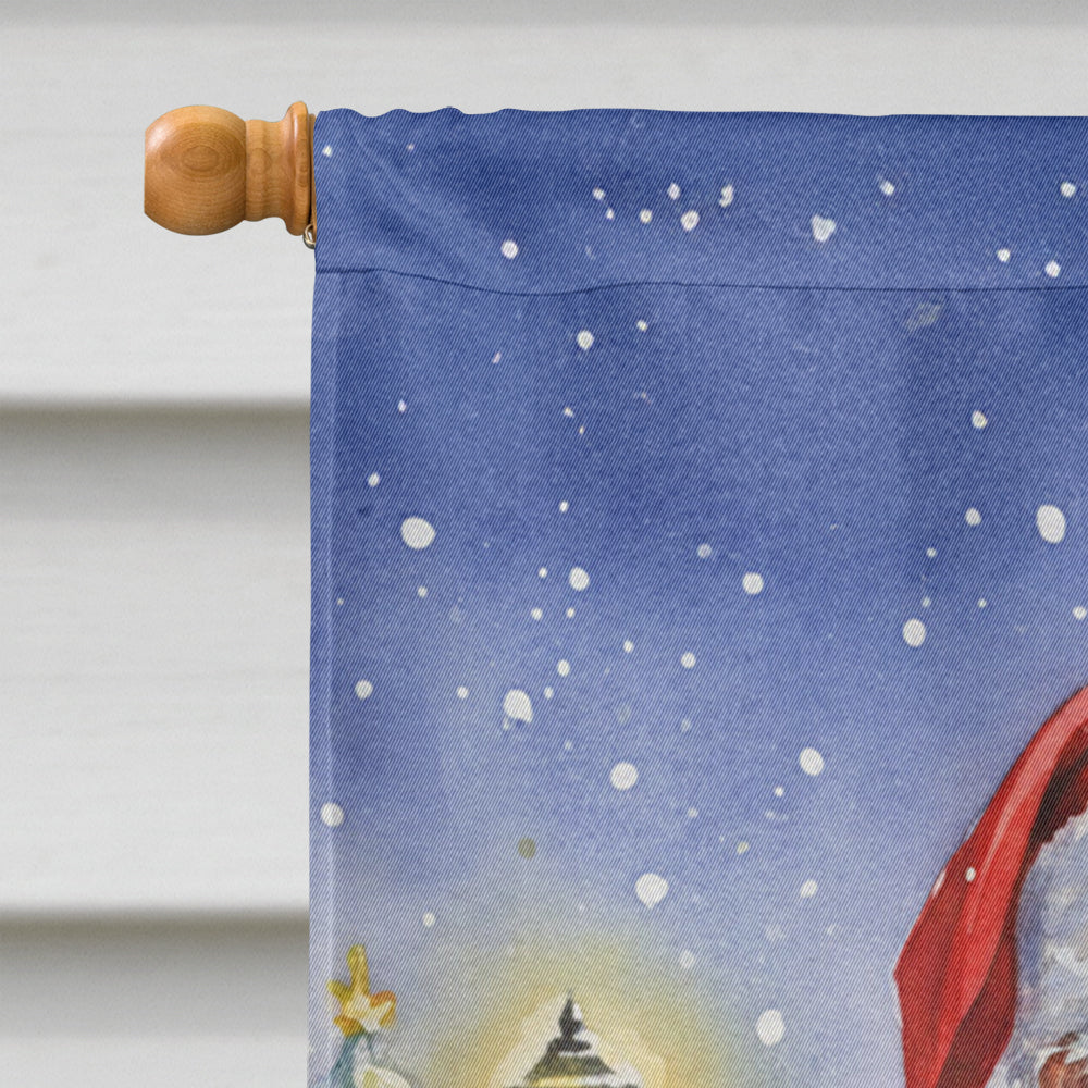 Meyer’s Parrot with Santa Claus House Flag 28x40 Porch Sleeve Pole Decorative Outside Yard Banner Artwork Wall Hanging, Polyester