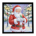 Parrotlet with Santa Claus Framed Metal Print Bathroom, Kitchen, Office, Home Decor Wall Art Ready to Hang, Square, 8X8