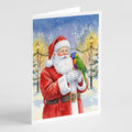 Rainbow Lorikeet with Santa Claus Greeting Cards Pack of 8 Blank Cards with Envelopes Whimsical A7 Size 5x7
