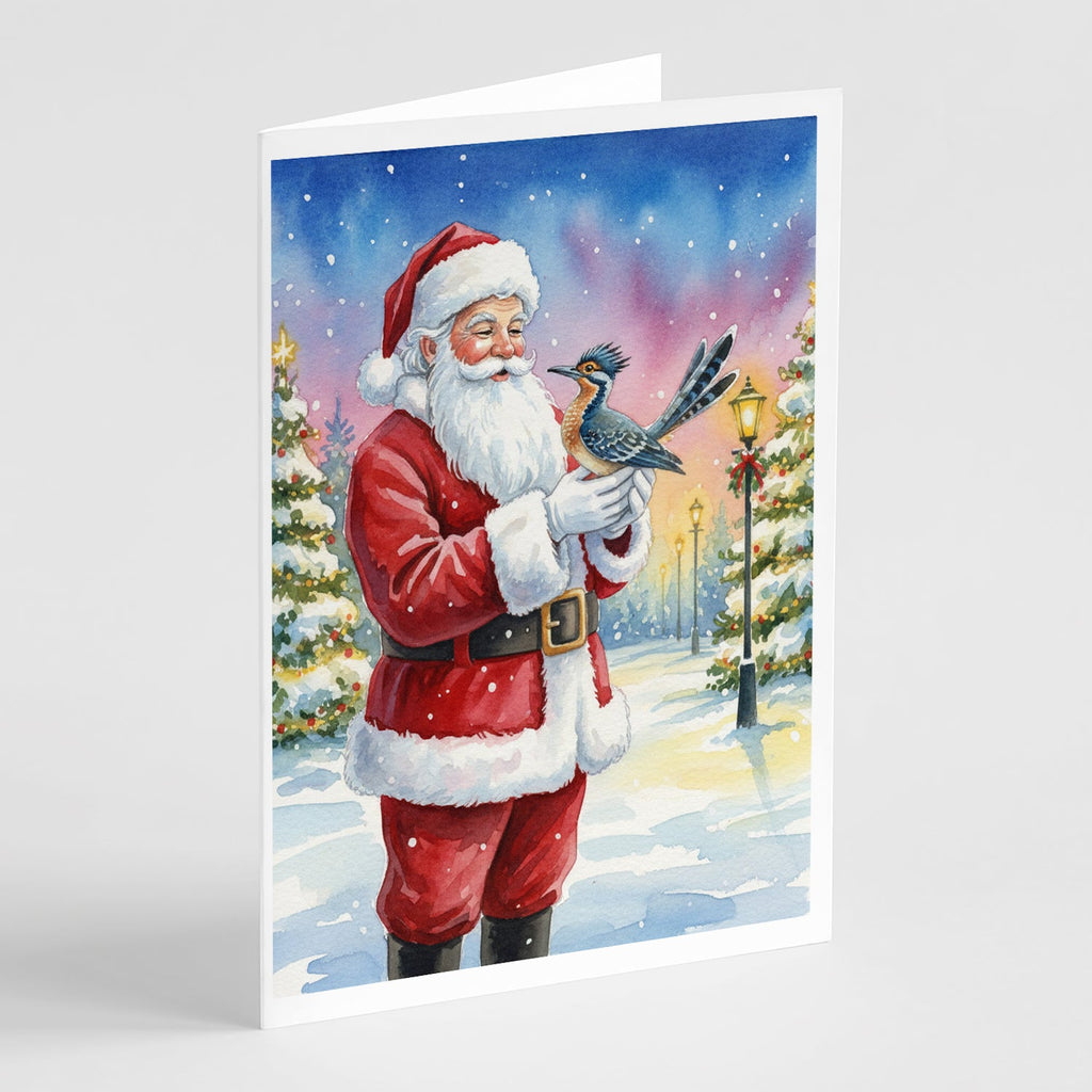 Roadrunner with Santa Claus Greeting Cards Pack of 8 Blank Cards with Envelopes Whimsical A7 Size 5x7