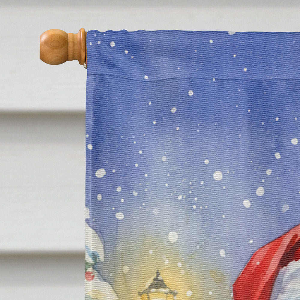 Scarlet Macaw with Santa Claus House Flag 28x40 Porch Sleeve Pole Decorative Outside Yard Banner Artwork Wall Hanging, Polyester
