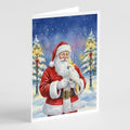 Sulphur Crested Cockatoo with Santa Claus Greeting Cards Pack of 8 Blank Cards with Envelopes Whimsical A7 Size 5x7