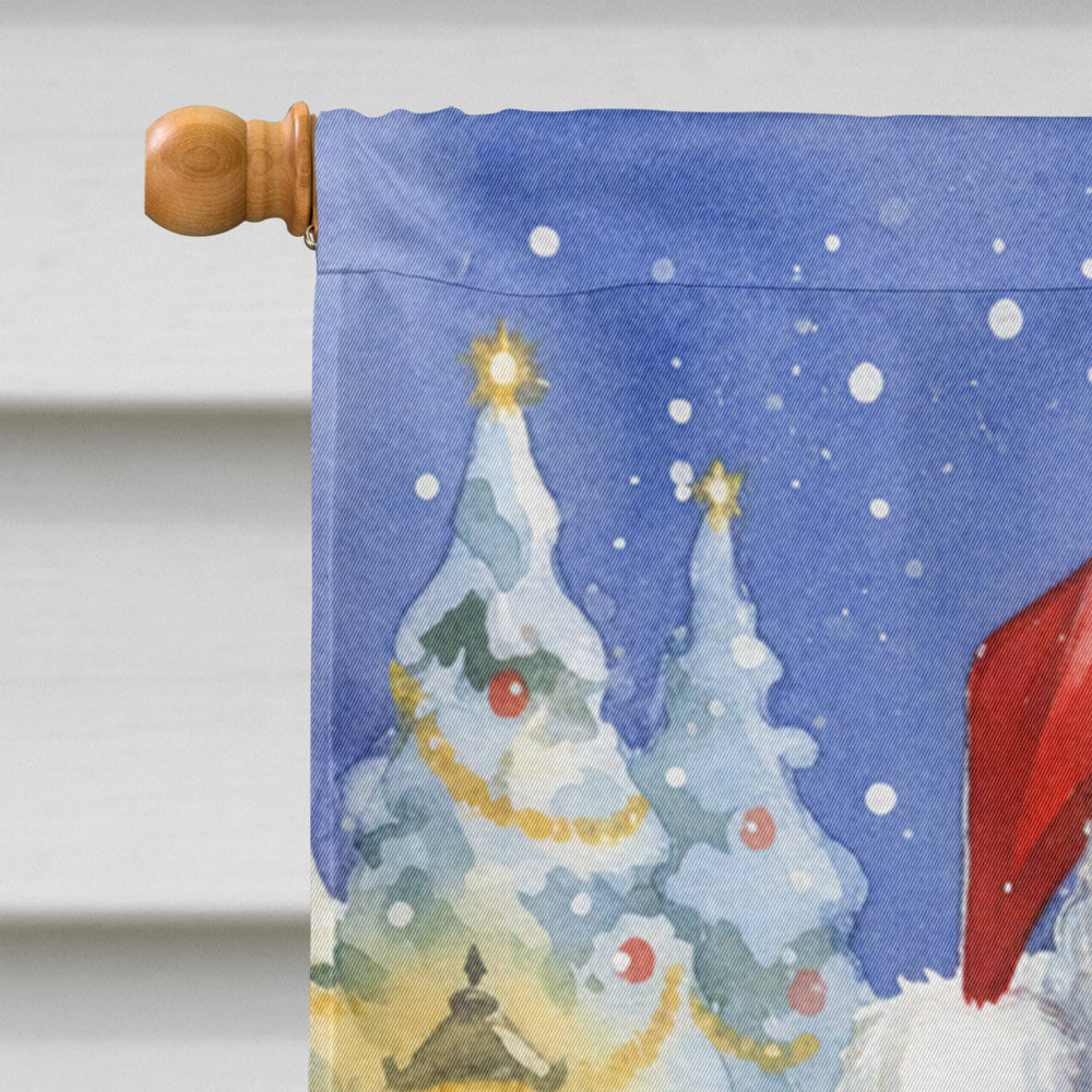 Zebra Finch with Santa Claus House Flag 28x40 Porch Sleeve Pole Decorative Outside Yard Banner Artwork Wall Hanging, Polyester