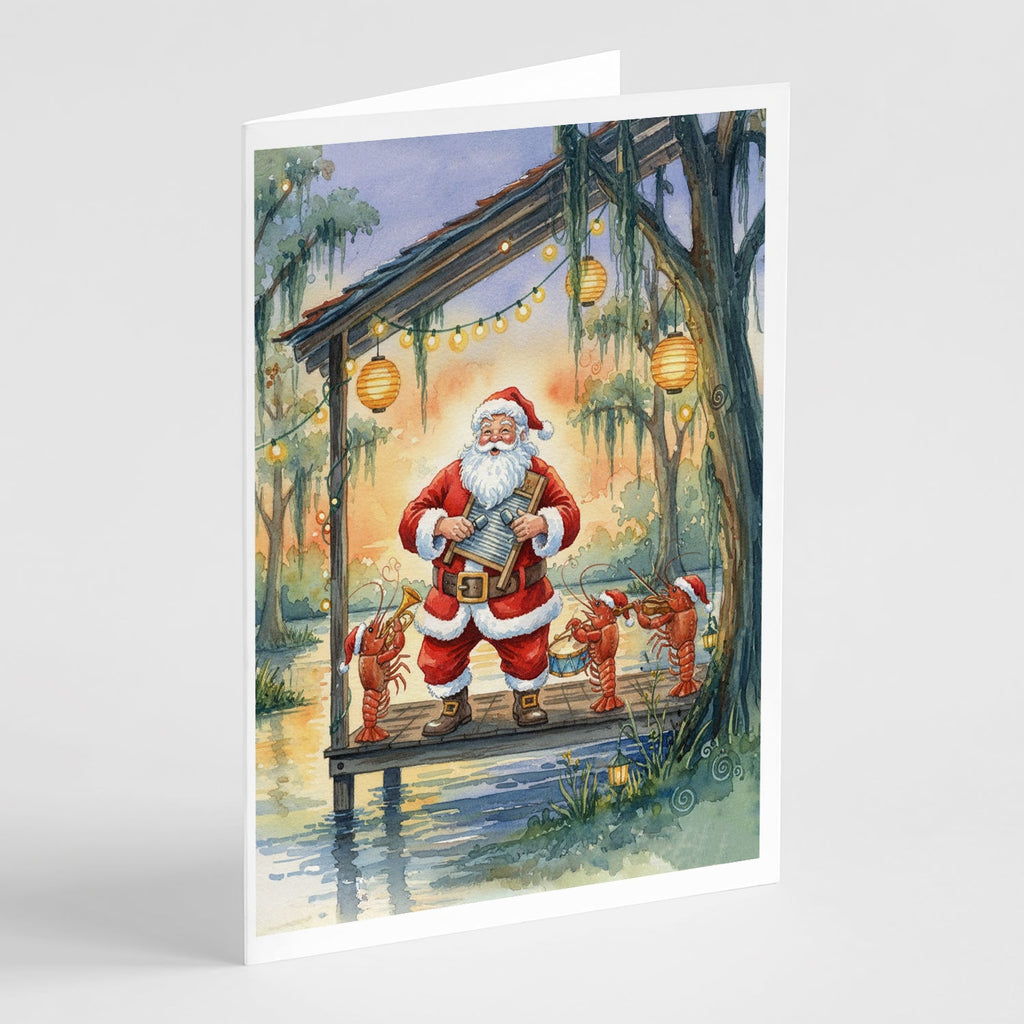 Cajun Santa Claus and the Crawfish Band Christmas Greeting Cards Pack of 8 Blank Cards with Envelopes Whimsical A7 Size 5x7