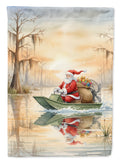 Cajun Santa Claus Delivering Gifts by Airboat Christmas House Flag 28x40 Porch Sleeve Pole Decorative Outside Yard Banner Artwork Wall Hanging, Polyester