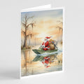 Cajun Santa Claus Delivering Gifts by Airboat Christmas Greeting Cards Pack of 8 Blank Cards with Envelopes Whimsical A7 Size 5x7