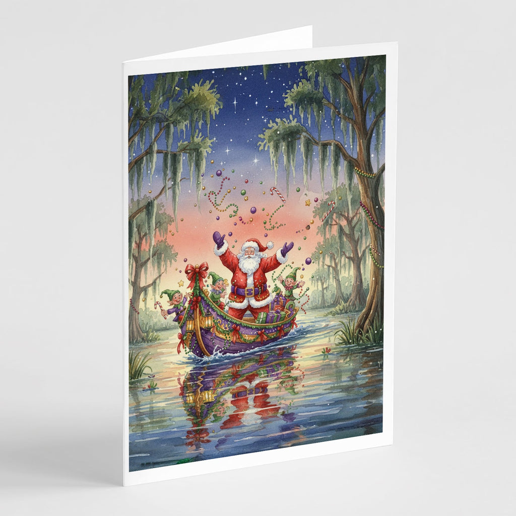 Cajun Santa Claus in the Bayou Christmas Parade Christmas Greeting Cards Pack of 8 Blank Cards with Envelopes Whimsical A7 Size 5x7