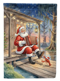 Cajun Santa Claus Playing Zydeco Christmas House Flag 28x40 Porch Sleeve Pole Decorative Outside Yard Banner Artwork Wall Hanging, Polyester
