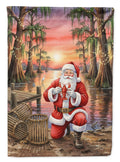 Cajun Santa Claus with Crawfish Christmas House Flag 28x40 Porch Sleeve Pole Decorative Outside Yard Banner Artwork Wall Hanging, Polyester