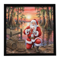 Cajun Santa Claus with Crawfish Christmas Framed Metal Print Bathroom, Kitchen, Office, Home Decor Wall Art Ready to Hang, Square, 8X8