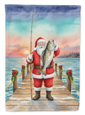 Fishing Santa Claus with Speckled Trout Christmas House Flag 28x40 Porch Sleeve Pole Decorative Outside Yard Banner Artwork Wall Hanging, Polyester