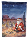 Santa Claus by the Campfire Under the Stars Christmas House Flag 28x40 Porch Sleeve Pole Decorative Outside Yard Banner Artwork Wall Hanging, Polyester