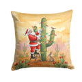 Santa Claus Decorating a Cactus Christmas Decorative Throw Pillow 18x18 Indoor Outdoor Accent Cushion, Fabric Cover with Insert for Sofa, Bed, Porch & Living Room