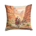 Santa Claus in the Desert Canyon Christmas Decorative Throw Pillow 14x14 Indoor Outdoor Accent Cushion, Fabric Cover with Insert for Sofa, Bed, Porch & Living Room