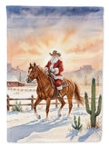 Santa Claus on Horseback at the Ranch Christmas House Flag 28x40 Porch Sleeve Pole Decorative Outside Yard Banner Artwork Wall Hanging, Polyester