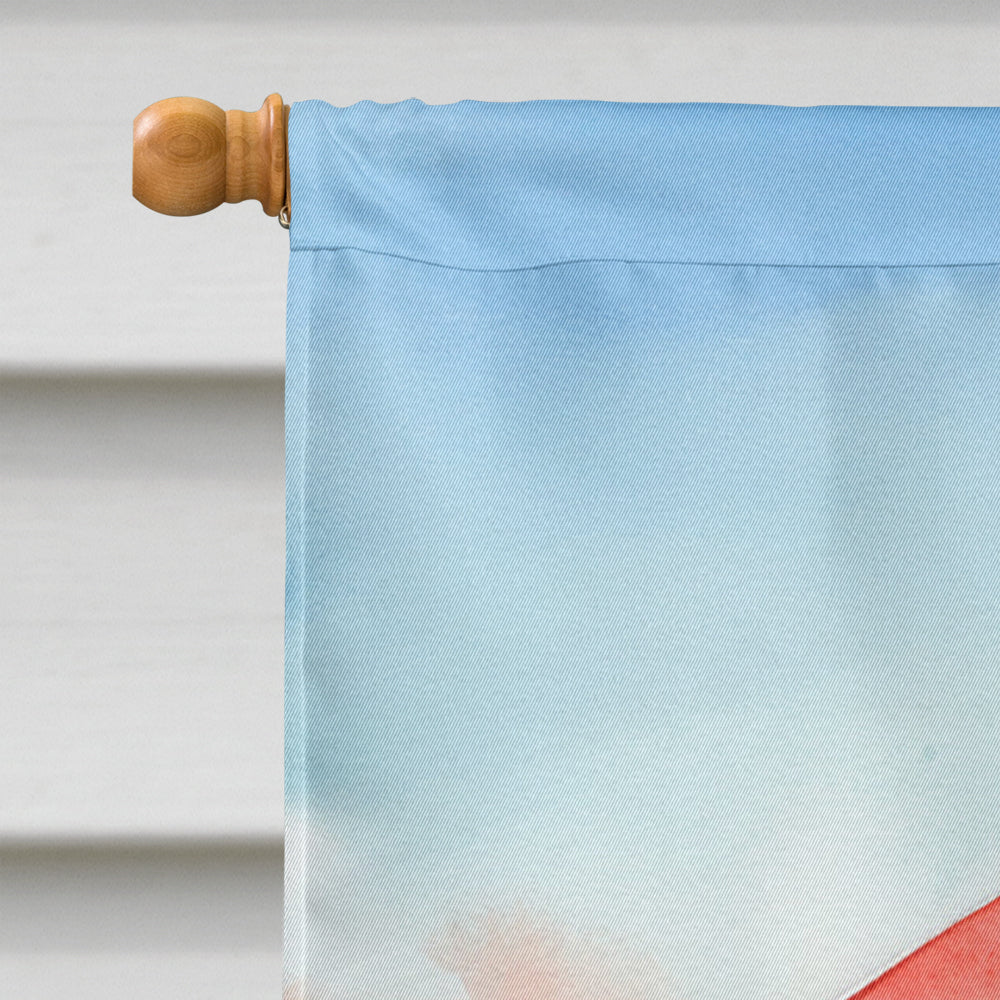 Santa Claus on the Beach Christmas House Flag 28x40 Porch Sleeve Pole Decorative Outside Yard Banner Artwork Wall Hanging, Polyester