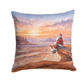 Santa Claus on the Red Rocks Christmas Decorative Throw Pillow 14x14 Indoor Outdoor Accent Cushion, Fabric Cover with Insert for Sofa, Bed, Porch & Living Room